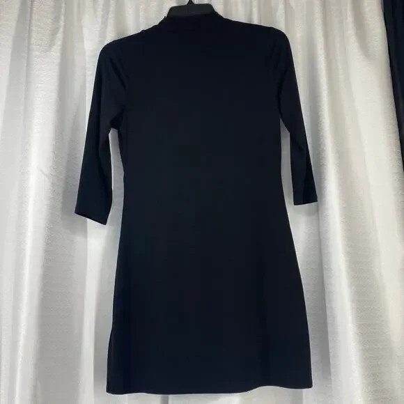 White House Black Market NWT Black V-neck 3/4 Sleeves Ruffles sz XS - Picture 3 of 7